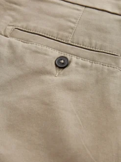 Pastelgeel - Strakke Pasvorm - Chinoshort met stretch
