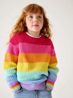 Pastelgetinte regenboogstrepen - Little Bird by Jools Oliver Knitted Colourblock Jumper