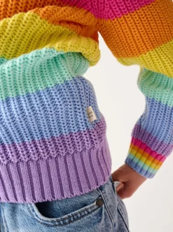 Pastelgetinte regenboogstrepen - Little Bird by Jools Oliver Knitted Colourblock Jumper