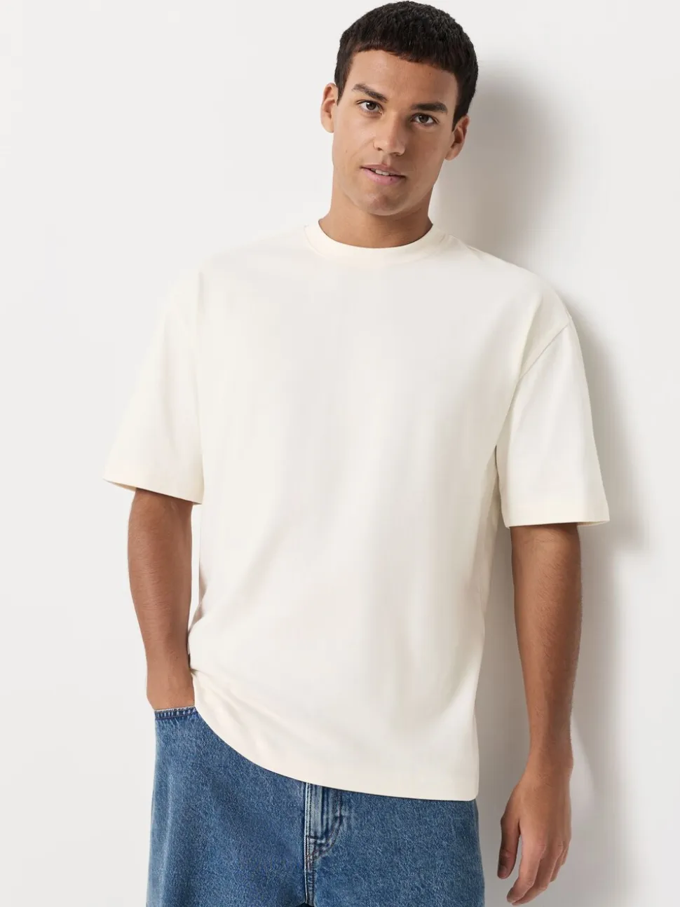 PastelGroen/Blauw/Ecru/leigrijs/Roze - Set van 5 ruimvallende dikke T-shirts