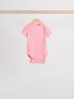 Pastelkleurig - 5 Babyrompertjes met korte mouwen