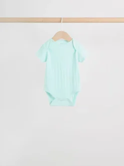 Pastelkleurig - 5 Babyrompertjes met korte mouwen