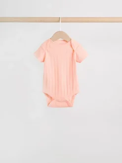 Pastelkleurig - 5 Babyrompertjes met korte mouwen