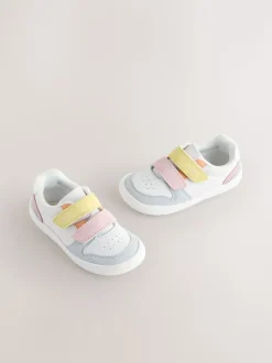 Pastelkleurig - Barefoot leren trainers met klittenbandsluiting