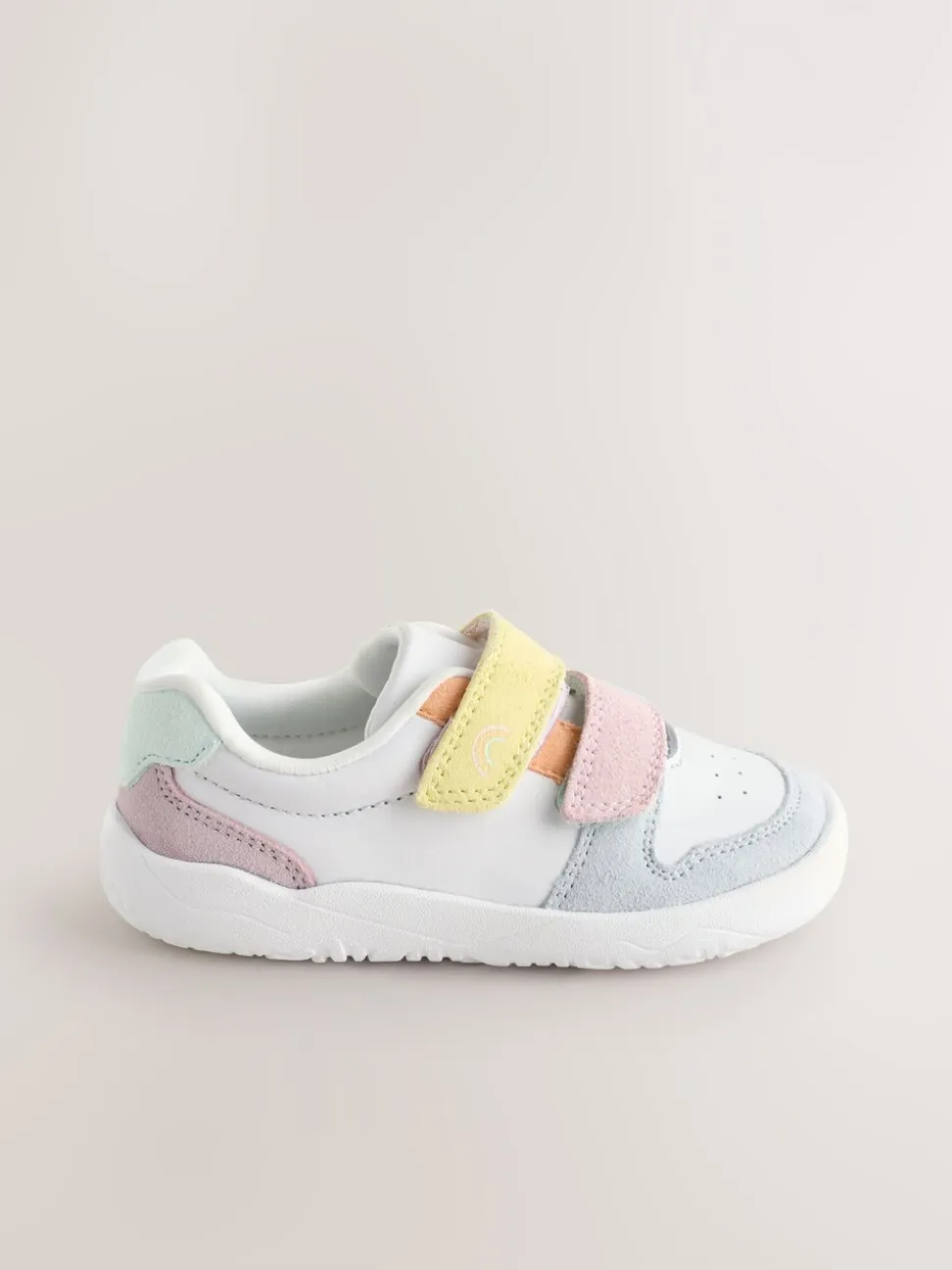 Pastelkleurig - Barefoot leren trainers met klittenbandsluiting