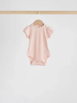 Pastelkleurig - Korte mouwen Baby bodysuit met punt 5 verpakking