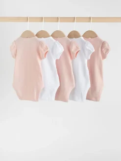 Pastelkleurig - Korte mouwen Baby bodysuit met punt 5 verpakking