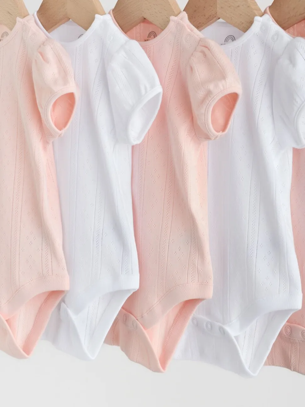 Pastelkleurig - Korte mouwen Baby bodysuit met punt 5 verpakking