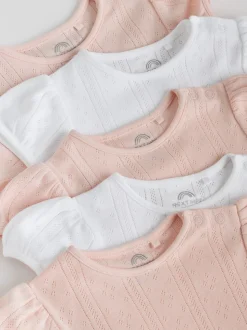 Pastelkleurig - Korte mouwen Baby bodysuit met punt 5 verpakking