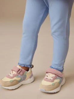 Pastelkleurig - Sneakers met elastische veters en klittenbandsluiting