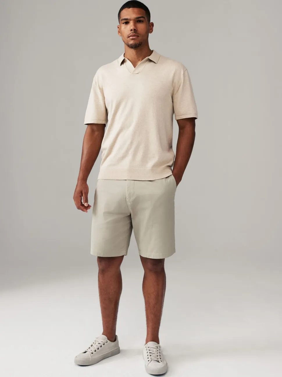 Pastelkleurig - Straight fit - Set van 4 chinoshorts met stretch