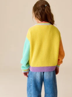 Pastelkleurig met kleurvlakken - Little Bird by Jools Oliver Knitted V-Neck Cardigan