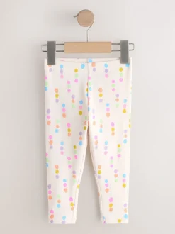 Pastelkleurige regenboogprint - Verpakking van 5 geribbelde Leggings (3mnd -7jr)