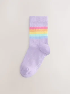 Pastelkleurige regenboogprint - Little Bird by Jools Oliver Striped Tube Socks 6 Pack