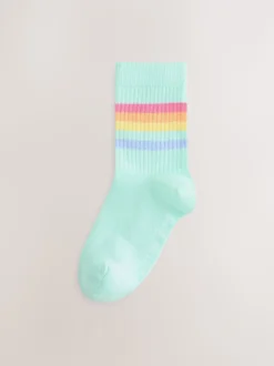 Pastelkleurige regenboogprint - Little Bird by Jools Oliver Striped Tube Socks 6 Pack