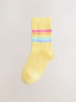 Pastelkleurige regenboogprint - Little Bird by Jools Oliver Striped Tube Socks 6 Pack