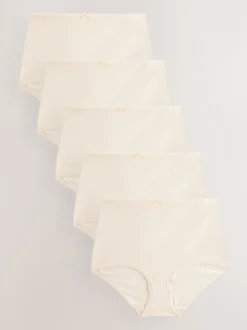 Pastelroze nude - Set van 5 slips met hoog katoengehalte