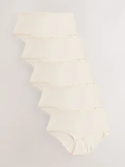 Pastelroze nude - Set van 5 slips met hoog katoengehalte