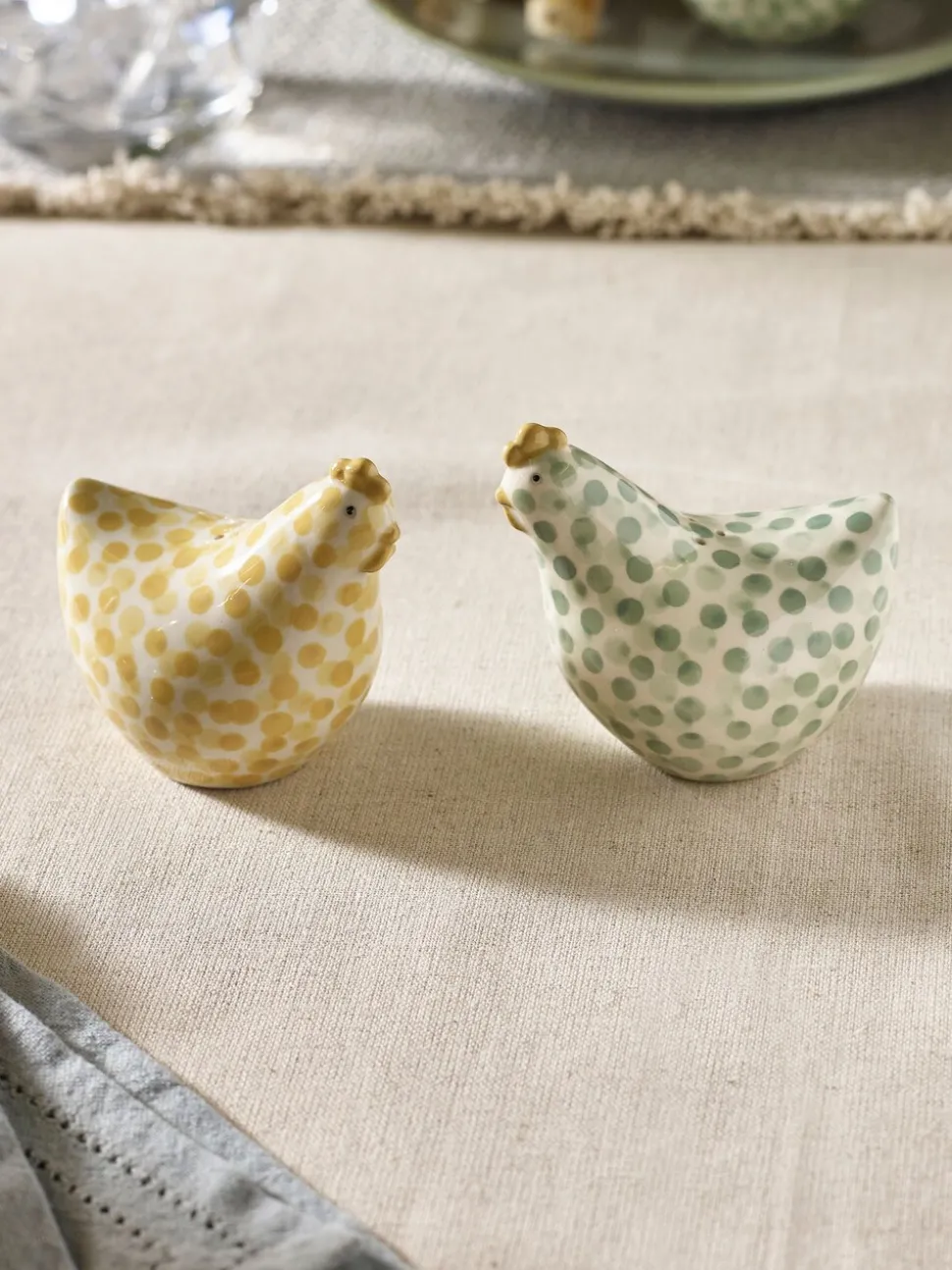 Pat and Peggy peper-en-zout-shakers met kip