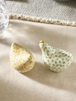 Pat and Peggy peper-en-zout-shakers met kip