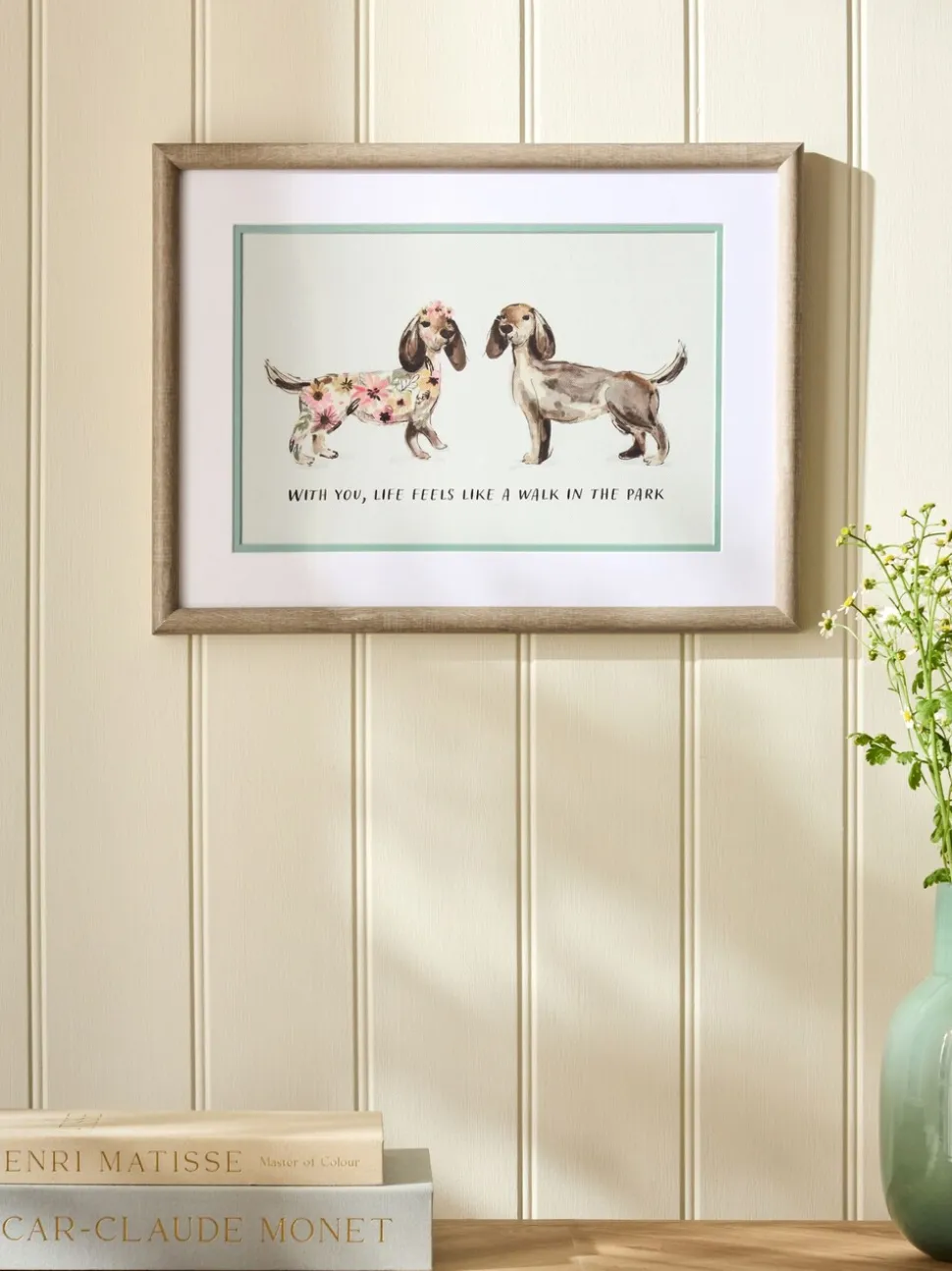 Pattern Dachshund Framed Wall Art