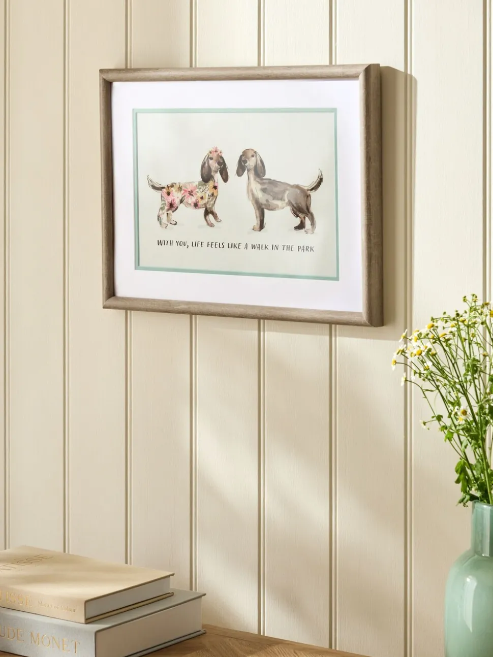 Pattern Dachshund Framed Wall Art