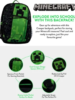 Personage Minecraft rugzak met Creeper
