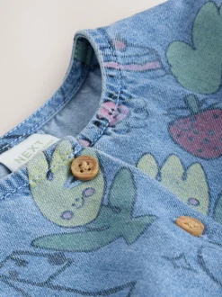 Pet Print Denim - Short Sleeve Dress (3mths-8yrs)