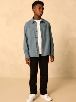 Petroliumblauw - Geborsteld overshirt (3-16jr)