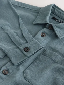 Petroliumblauw - Geborsteld overshirt (3-16jr)