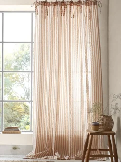 Pineapple Elephant Zanzibar Yarn Dyed Stripe Voile Curtains Panel