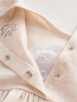 Pink Bear Embroidered - Verpakking van 3 jersey babyrompertjes