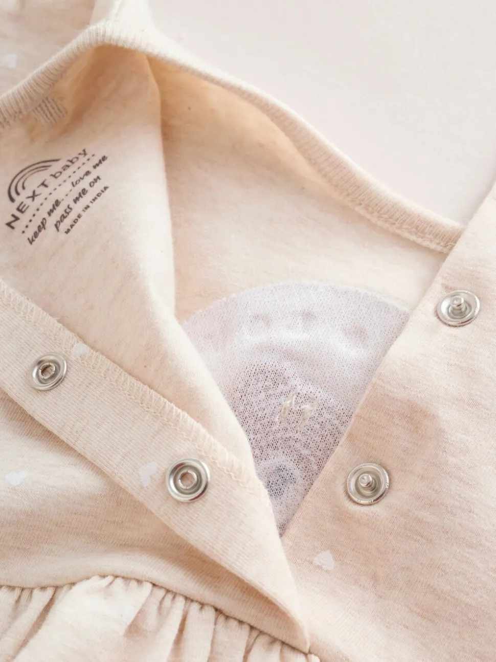 Pink Bear Embroidered - Verpakking van 3 jersey babyrompertjes