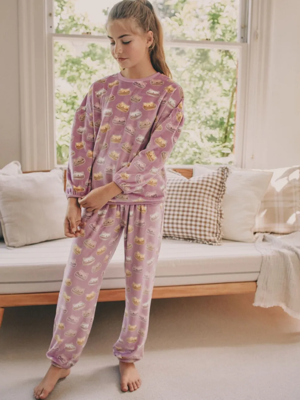 Pink Cataroon - Behaaglijke fleece pyjama (3-16 jr)