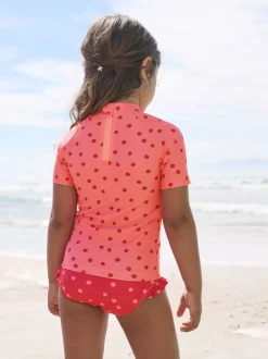 Pink/ Red Cherry - Zonbeschermende zwemset met korte mouwen (3mnd-10jr)
