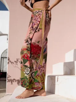 Pink Scenic Floral - Kew Collection Maxi Sarong