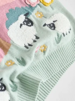 Pink Sheep Scene - Gebreide babytrui en leggings set 2 -delig (0mnd -2jr)