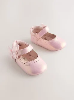 Pink Shimmer Butterfly - Mary Jane babyschoenen (0 - 18 mnd)