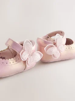 Pink Shimmer Butterfly - Mary Jane babyschoenen (0 - 18 mnd)