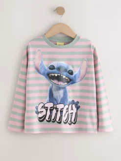 Pink Stripe Lilo & Stitch - Top met print en lange mouwen (3-16jr)