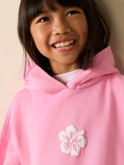 Pink Washed Flower - Hoodie (3 - 16 jr)
