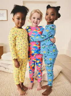 Pink/Blue Bright Floral - Verpakking van 3 knusse pyjama's (9 mnd-16 jr)