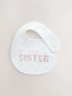 Pink/White Sister - Family Baby Bibs 2 Pack