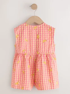 Pink/Yellow Banana - Trapeze Playsuit (3mths-7yrs)