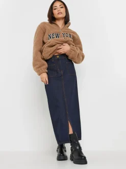 PixieGirl Petite 100% katoenen midirok met opgestikte zakken
