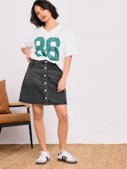 PixieGirl Petite - Minirok met knopen van 100% katoen
