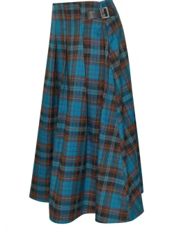 PixieGirl Petite geruite Midi rok met gesp