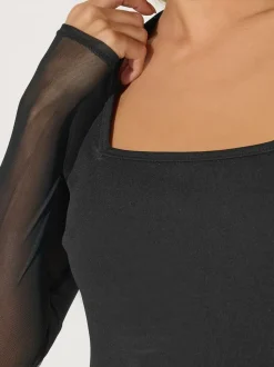 PixieGirl Petite Mesh Long Sleeve Side Leg Jumpsuit