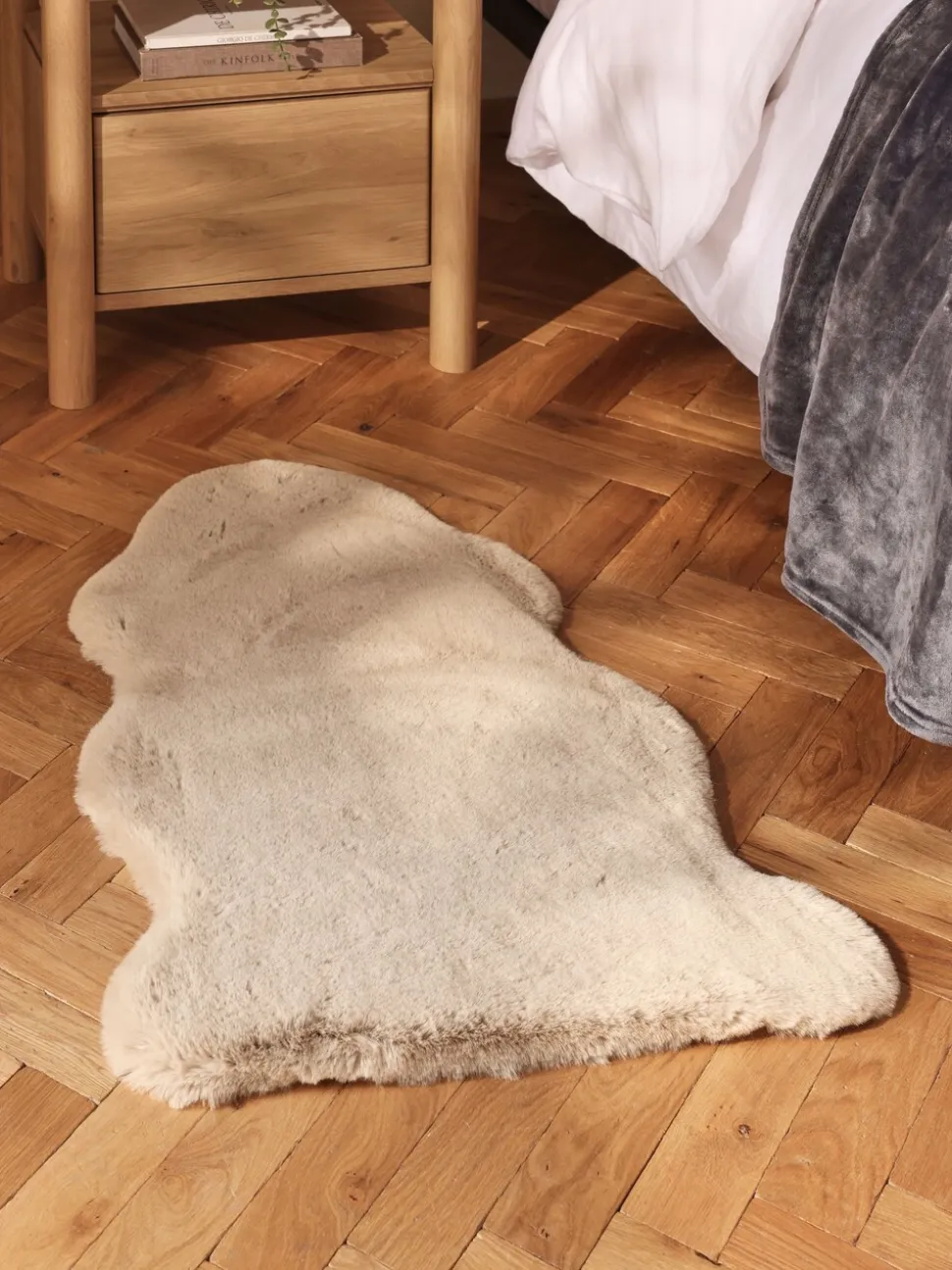 Pluche vloerkleed van imitatiebont