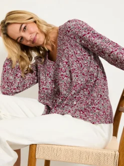 Plum Purple 2 Tone Floral - FatFace Blouse